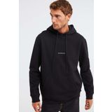 GRIMELANGE Epic Erkek Yumusaçık Kumaşlı Kapüşonlu Kordonlu Regular Fit Nakışlı Siyah Sweatshirt