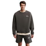 Grimelange Ernest Erkek Yumuşacık Kumaşlı Oversize Fit Yuvarlak Yakalı Baskılı Sweatshirt, Gri, XL