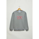 GRIMELANGE FINK Erkek Pamuklu Yuvarlak Yaka Açık Gri Sweatshirt
