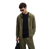 GRIMELANGE GAGE Erkek Kapüşonlu Metal Kuş Gözü Detaylı Fermuarlı Kordonlu Cepli Sweatshirt Haki