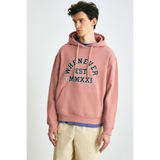 GRIMELANGE GAREN Erkek Yumuşacık İçi Polarlı Baskılı Regular Kordonlu Pembe Sweatshirt
