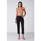 GRIMELANGE Gına Kadın Skinny Fit Dar Paça Normal Bel Organik Pamuk Comfort Dokuma 5 Cepli Siyah Jeans