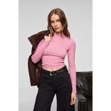Grimelange GRIGROS Kadın Esnek Kumaşlı Vücuda Oturan Slim Fit Uzun Kollu Lila T-Shirt - XL