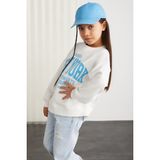 Grimelange HERMIA Kız Çocuk Örme Bisiklet Yaka Uzun Kollu Ekru Sweatshirt - 8