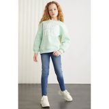Grimelange HERMIA Kız Çocuk Örme Bisiklet Yaka Uzun Kollu Mint Yeşil Sweatshirt - 9 - Mint Yeşili