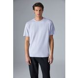 GRIMELANGE HISON Erkek Relaxed Bisiklet Yaka Kısa Kollu Lila T-Shirt