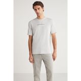 GRIMELANGE Ignacıo Erkek Nakış Detaylı Relaxed Fit Bisiklet Yaka %100 Organik Pamuklu Grimelanj T-shirt