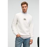 Grimelange IRVING Erkek Yuvarlak Yaka Göğsü Ve Önü Regular Fit Ekru Sweatshirt