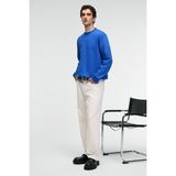 Grimelange IRVING Erkek Yuvarlak Yaka Göğsü Ve Önü Regular Fit Mavi Sweatshirt - 2XL