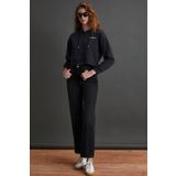 GRIMELANGE JEWEL Kadın 3 İplik Şardonlu Koyu Antrasit Sweatshirt