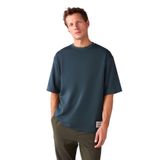 Grimelange Joel Erkek%100 Organik Pamuklu Kalın Kumaşlı Özel Dokulu Etiket Detaylı Oversize Yeşil T-Shirt, 2XL