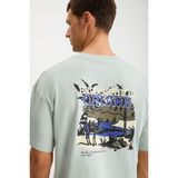 Grimelange KAISEN Erkek %100 Pamuk Kısa Kol Baskılı Regular Fit Yeşil T-Shirt
