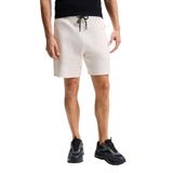 Grimelange Konsa Erkek Beli Lastikli Kordonlu Yanları Fermuarlı Cepli Relaxed Fit Ekru Şort & Bermuda, 2XL