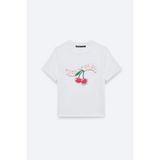 Grimelange Lazzıar Kadın Oversize Bisiklet Yaka Beyaz T-Shirt - XS