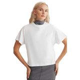 Grimelange Lottie Kadın Regular Kalıp Bisiklet Yaka%100 Pamuk Kısa Kollu T-shirt, Beyaz, XS