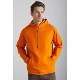 Grimelange Malagos Erkek Içi Polarlı Yumuşacık 3 Iplik Içi Şardonlu Regular Kapüşonlu Turuncu Sweatshirt