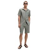 Grimelange Malyes Erkek Beli Lastikli Kordonlu Yanda Çift Arkada Tek Cepli Relaxed Fit Haki Şort & Bermuda - 2XL
