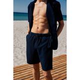 Grimelange MALYES Erkek Relaxed Fit Lacivert Şort & Bermuda Düz Desenli Lastikli Tasarım - XL