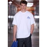 GRIMELANGE MANOIR Erkek Organik Pamuklu Baskı Detaylı Rahat Kalıp Beyaz T-Shirt