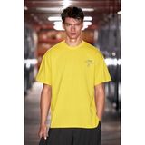 Grimelange Manoır Erkek Organik Pamuklu Baskı Detaylı Rahat Kalıp Sarı T-Shirt - XL