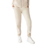 Grimelange Maritza Kadın İçi Polarlı%100 Organik Pamuklu Beli Paçası Lastikli Relaxed Vanilya Eşofman Altı, XL
