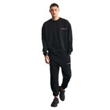 Grimelange Marshall Erkek Pamuklu İçi Polarlı Nakışlı Relaxed Eşofman Takımı, Siyah, 2XL
