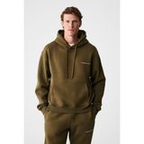 GRIMELANGE MARSHALLHOODIE Erkek Pamuklu İçi Polarlı Nakışlı Relaxed Haki Eşofman Takımı