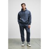 GRIMELANGE MARSHALLHOODIE Erkek Pamuklu İçi Polarlı Nakışlı Relaxed Koyu Gri Eşofman Takımı
