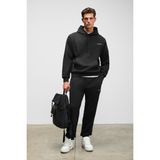 GRIMELANGE MARSHALLHOODIE Erkek Pamuklu İçi Polarlı Nakışlı Relaxed Siyah Eşofman Takımı