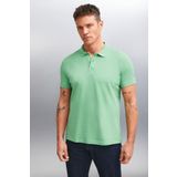 Grimelange Marten Erkek %100 Pamuk Kısa Kollu Regular Fit Yeşil Polo Yaka T-Shirt