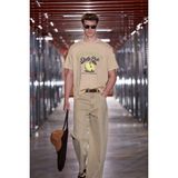 Grimelange Medıtın Erkek %100 Organik Pamuklu Yuvarlak Yakalı Baskı Detaylı Bej T-Shirt - XL