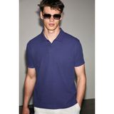 GRIMELANGE MINNUTU Erkek Organik Pamuklu Polo Yakalı Regular Fit Mor T-Shirt