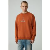 Grimelange Mınty Erkek Yuvarlak Yaka 3 Iplik Turuncu Sweatshirt