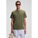 Grimelange Mocassın Erkek %100 Pamuk Relaxed Fit Yuvarlak Yaka Kısa Kollu Haki T-shirt - 2XL