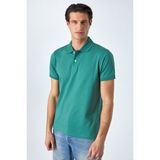 GRIMELANGE MONAGHAN Erkek Polo Yaka Relaxed Fit Patlı Düğmeli Kısa Kollu Yeşil T-Shirt