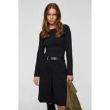 GRIMELANGE MURILYO Kadın Esnek Ve Yumuşak Kumaşlı Geniş Kol Ucu Geniş Kayık Yakalı Siyah Bluz