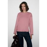 Grimelange Neat Kadın Organik Pamuklu Bisiklet Yaka Oversize Fit Uzun Kollu Pembe T-Shirt - XL