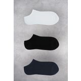 Grimelange Nıklaus Bamboo Erkek Patik 3'lü Paket Siyah/beyaz/lacivert Çorap Siyah/Beyaz/Lacivert 41-44