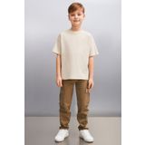 GRIMELANGE OCTAVE Erkek Oversize Bej T-Shirt