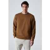 GRIMELANGE OLLIE Erkek Bisiklet Yaka Regular Uzun Kollu Nakış Detaylı Koyu Kahverengi Sweatshirt
