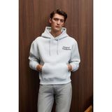 Grimelange PASCAL Erkek Kapüşonlu Kanguru Cepli Önü Ve Sırtı Baskılı Regular Fit Grimelanj Sweatshirt - 2XL