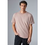 GRIMELANGE PELTZ Erkek Relaxed Bisiklet Yaka Kısa Kollu Gül Kurusu T-Shirt