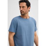 GRIMELANGE POREC Erkek %100 Organik Pamuklu Yuvarlak Yakalı Regular Fit İndigo T-Shirt