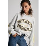 GRIMELANGE Possıbılıty Kadın Nakışlı Baskılı Kapüşonlu Grimelanj Sweatshirt