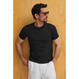 Grimelange Prımor Erkek Yumuşak ve Esnek Kumaşlı Organik Pamuklu Yuvarlak Yakalı Siyah T-Shirt - XL