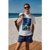 GRIMELANGE PROVENCE Erkek Bisiklet Yaka %100 Organik Pamuklu Regular Fit Beyaz T-Shirt