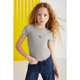 Grimelange QUARTZ-GRM24021 95%pamuk 5%elastane Kız Çocuk Tshirt Grimelanj T-Shirt - 7 - 8 Yaş