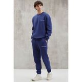 GRIMELANGE Raırok Erkek Içi Polarlı Comfort Oversize Nakışlı Lacivert Sweatshirt