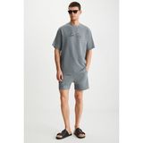 Grimelange RAMADANP012 Erkek 100% Pamuk waffle Gri Şort - S