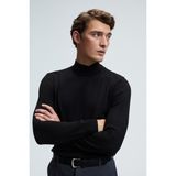Grimelange REBEL Erkek Yarım Balıkçı Yaka Basic Regular Fit Triko Siyah Kazak - 2XL